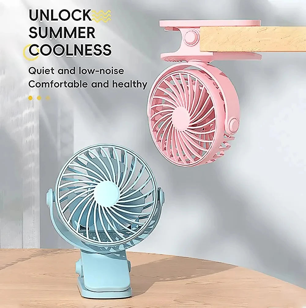 Rechargeable Portable Electric Fan 720° Rotating Hanging Clip Fan Night Light Air Cooler Outdoor Camping Small fans ventilador