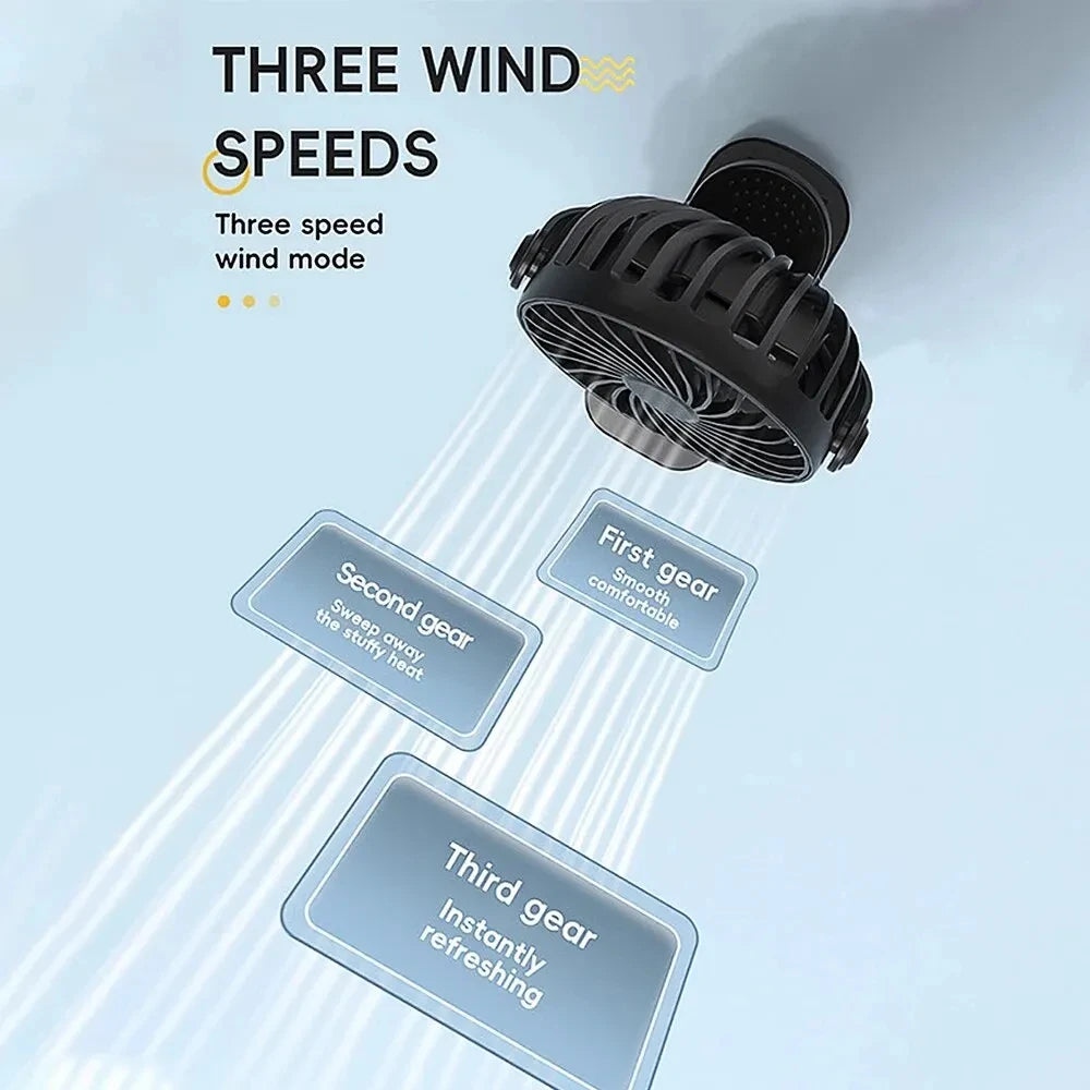 Rechargeable Portable Electric Fan 720° Rotating Hanging Clip Fan Night Light Air Cooler Outdoor Camping Small fans ventilador