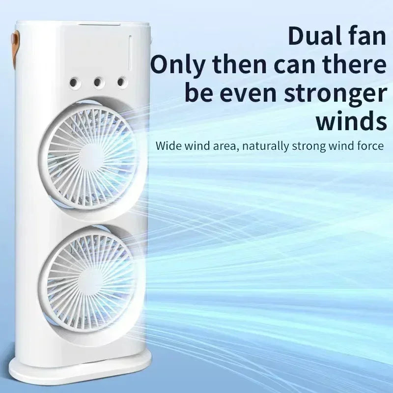 New spray air conditioning fan cross-border cooling fan household portable cooling fan desktop mini electric fan with light